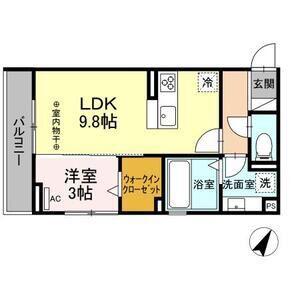 PFLAUMEN(1LDK/2階)の間取り写真