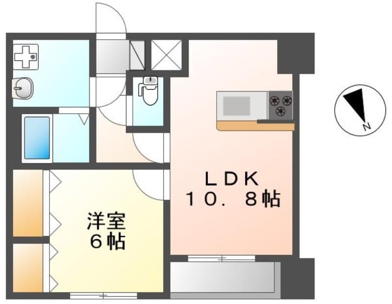 PERMANENTE(1LDK/2階)の間取り写真