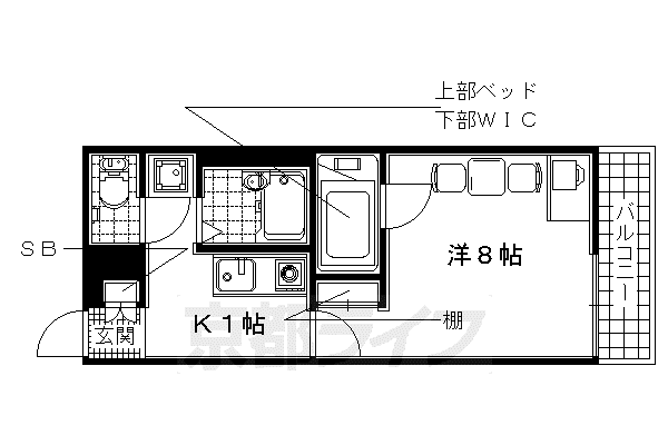 レオパレスMARUTO京田辺(1K/2階)の間取り写真