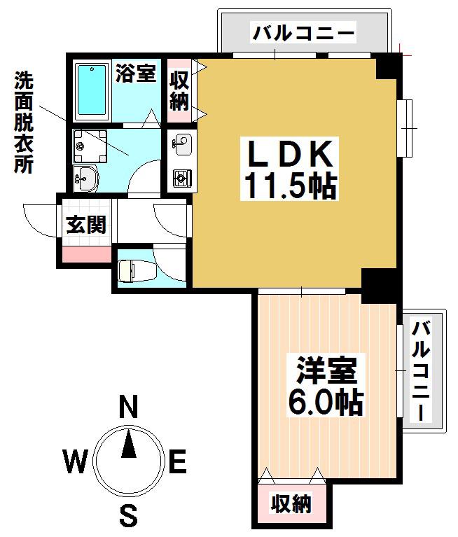 ベラビスタ柴田(1LDK/3階)の間取り写真