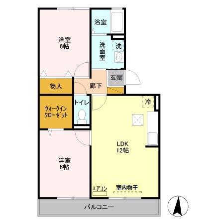 アネシス(2LDK/1階)の間取り写真