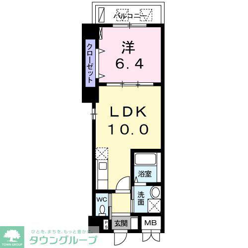 フレスクーラ神楽坂(1LDK/4階)の間取り写真