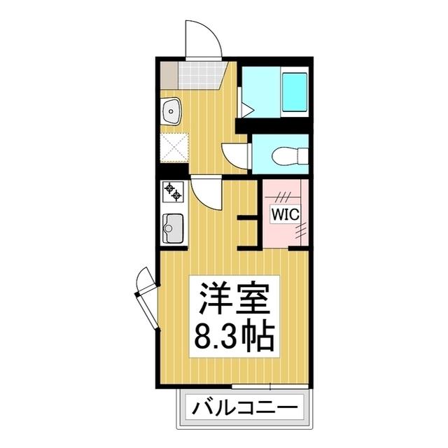 フレグランスグリーンS棟(ワンルーム/1階)の間取り写真