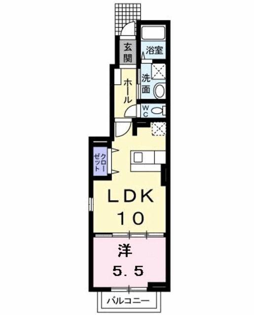 ブリリアント M(1LDK/1階)の間取り写真