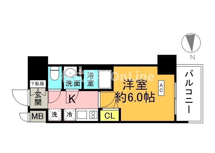 プレサンスOSAKA東中本エシデル(1K/14階)の間取り写真