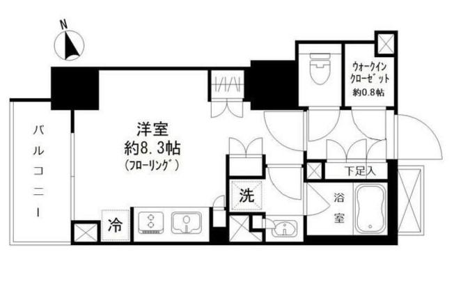 パークリュクス虎ノ門(ワンルーム/7階)の間取り写真