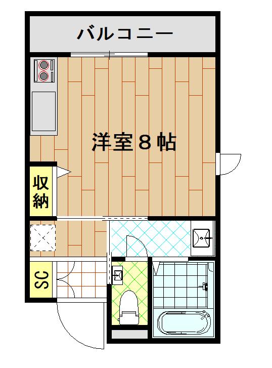 YS PRECIOUSIX(ワンルーム/3階)の間取り写真