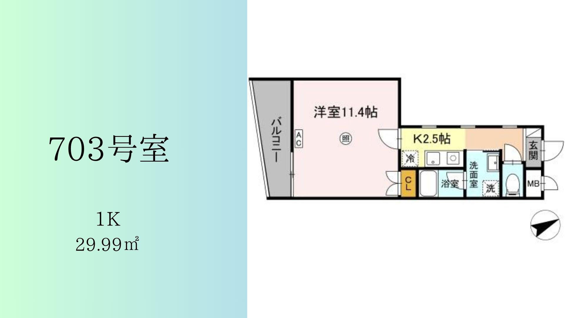 D-ROOM安謝あじゃ(1K/7階)の間取り写真