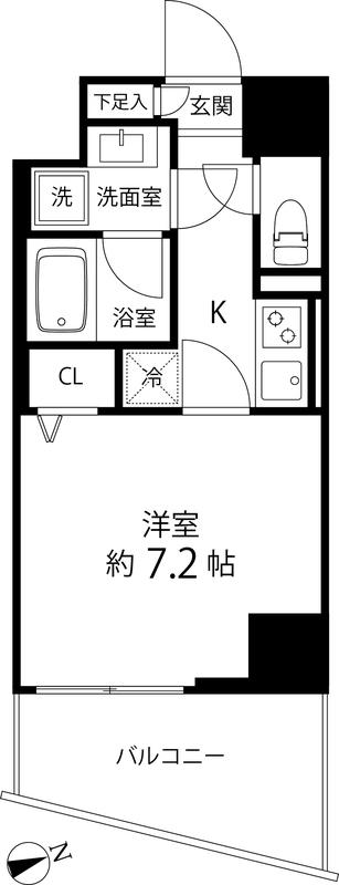 SAION町屋(1K/2階)の間取り写真