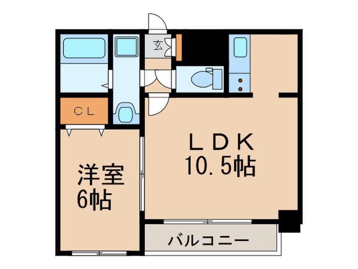 ブラン・スタイル博多(1LDK/13階)の間取り写真