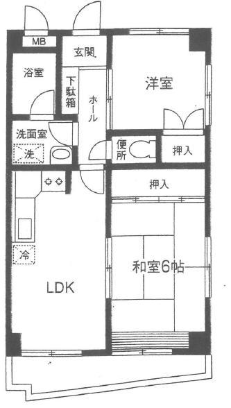 KMハウス(2LDK/3階)の間取り写真