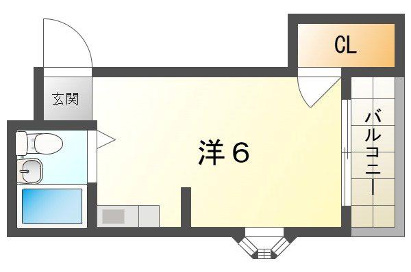 八雲東グリーンハイツ(ワンルーム/3階)の間取り写真