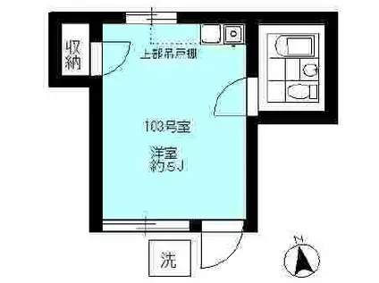 都立大ハイツ(ワンルーム/1階)の間取り写真