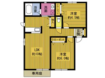 メゾン・ボヌール(2LDK/2階)の間取り写真