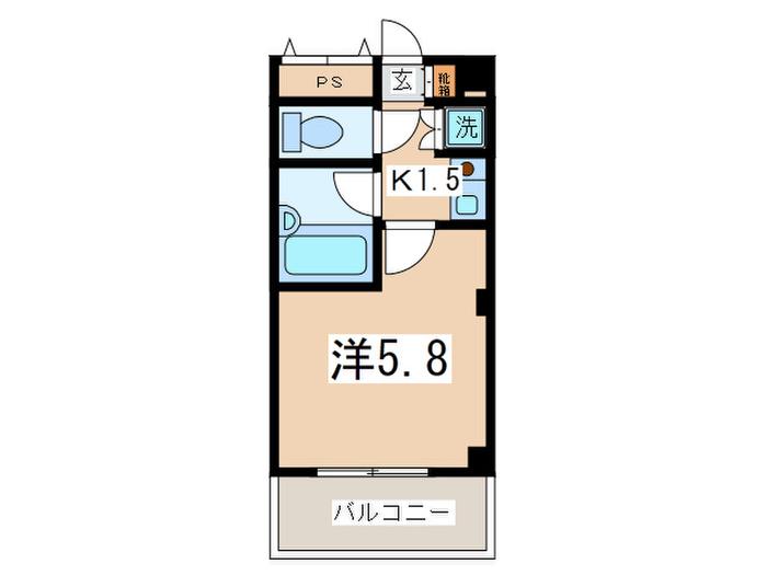 オセアン湘南台(1K/9階)の間取り写真