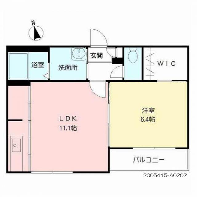 カーサ森  壱番館(1LDK/2階)の間取り写真