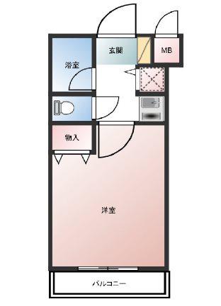 シャトラン弓木三番館(1K/3階)の間取り写真
