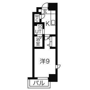 リシュドール鶴舞公園(1K/2階)の間取り写真