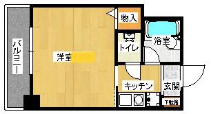 比治山エコテラス(1K/4階)の間取り写真