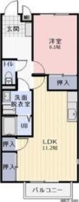 GREEN ARCADIA(1LDK/2階)の間取り写真