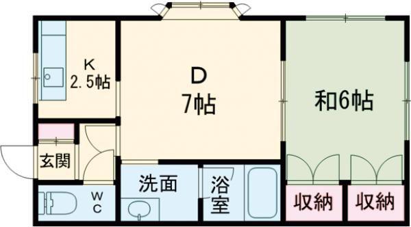 フォーレストやまと(1DK/1階)の間取り写真