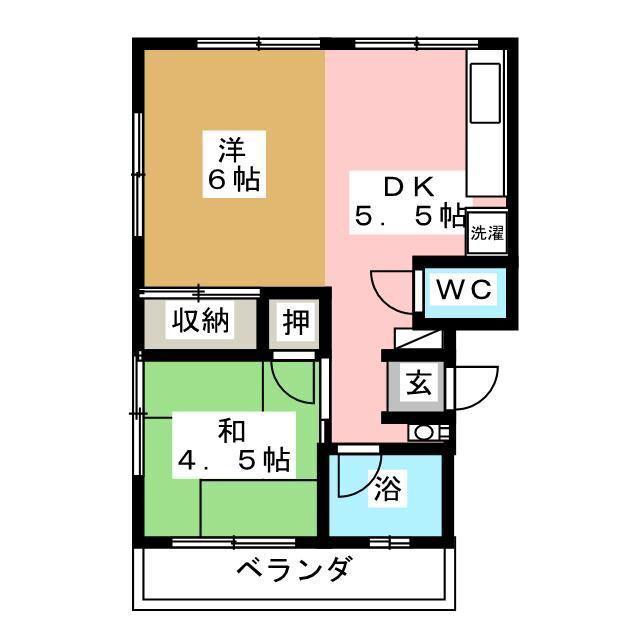 長縄第1ビル(1LDK/3階)の間取り写真