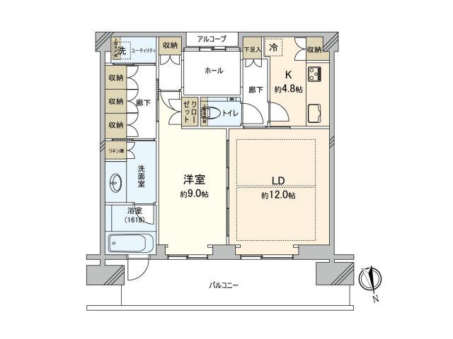 グラングリーン大阪 THE ノース RESIDENCE(1LDK/19階)の間取り写真