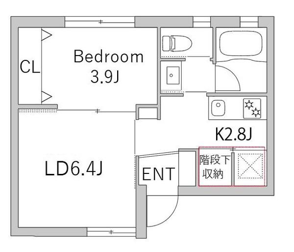 GRANDUO等々力(2K/1階)の間取り写真