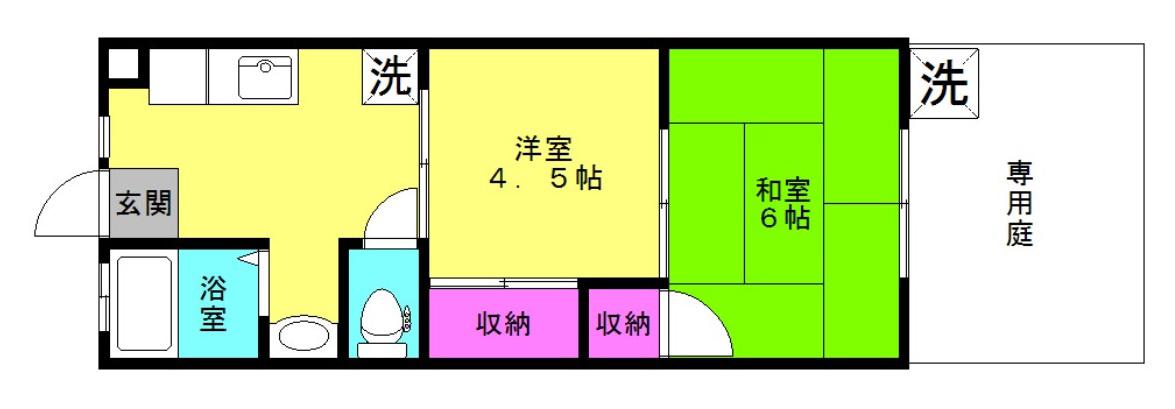 サンボー別府(2DK/1階)の間取り写真
