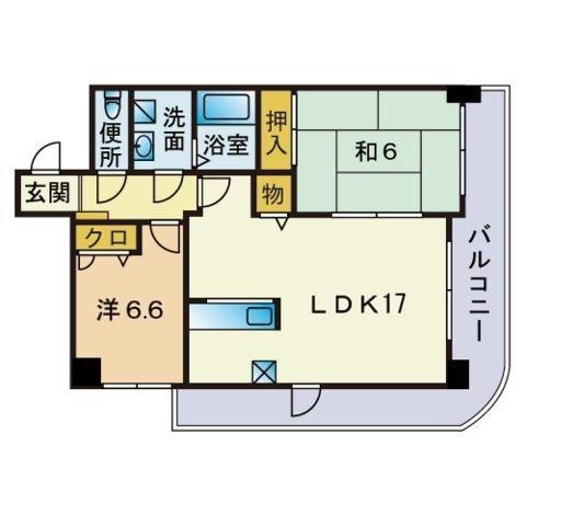アルカンシェル長丘(2LDK/2階)の間取り写真