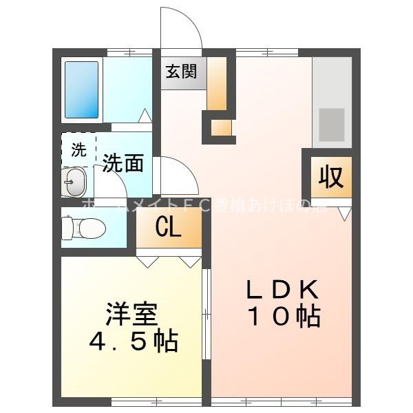 コーポ鈴森A(1LDK/2階)の間取り写真