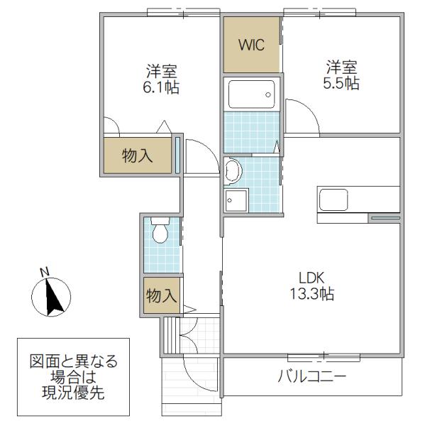 レジーナ III(2LDK/1階)の間取り写真