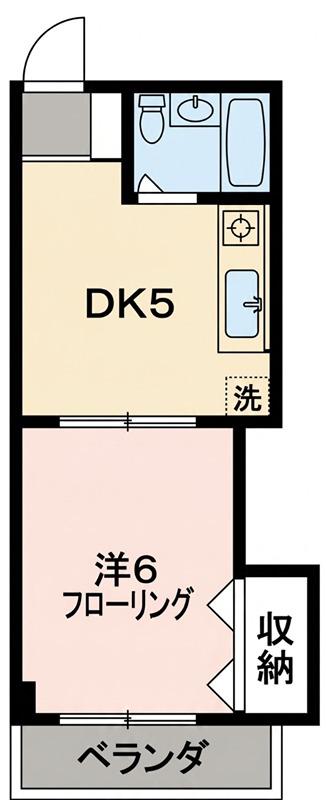 田辺マンション(1DK/3階)の間取り写真