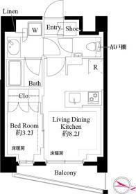 343レジデンス品川(1LDK/2階)の間取り写真