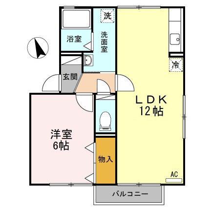 クレセントオサダA(1LDK/1階)の間取り写真