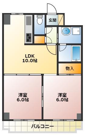 ストリームプラザ(2LDK/6階)の間取り写真