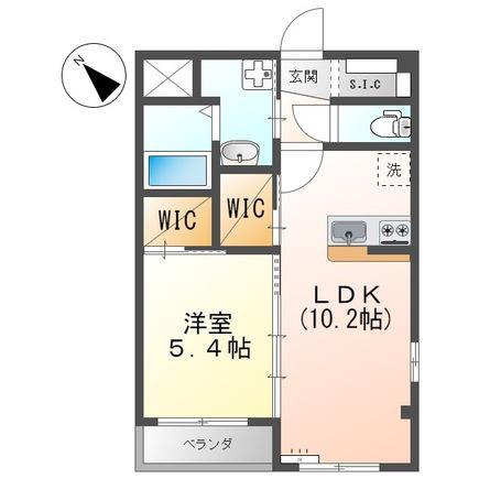 ロングロング東川口(1LDK/1階)の間取り写真