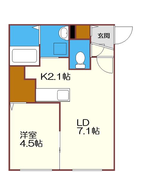 MAISON DE HIRO(1LDK/1階)の間取り写真