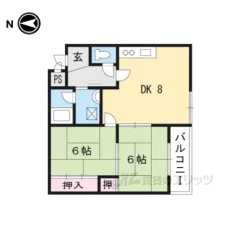 シベール青殿(2DK/3階)の間取り写真