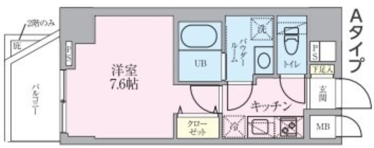 ADACHI LINER TONERI RESIDENCE(1K/4階)の間取り写真