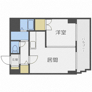 ラメール札幌(1DK/4階)の間取り写真