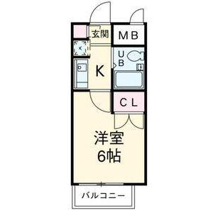 シーズンコート平郷町(1K/2階)の間取り写真