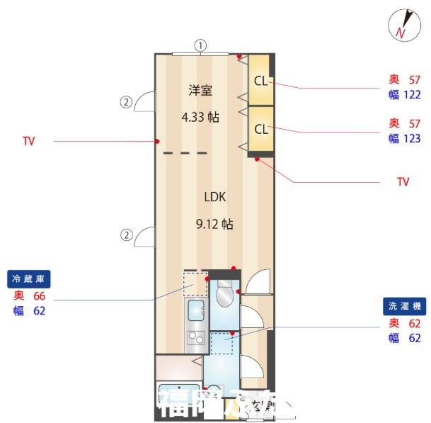 ブランシェ住吉ウエスト(1LDK/3階)の間取り写真