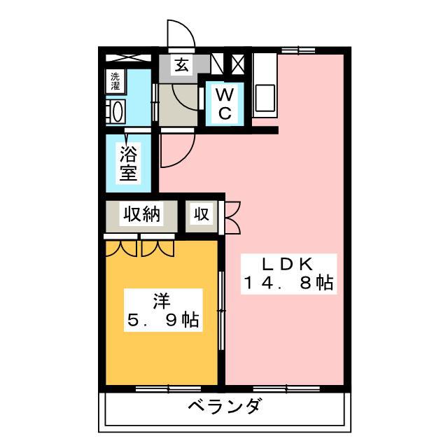 LIBERTY(1LDK/1階)の間取り写真