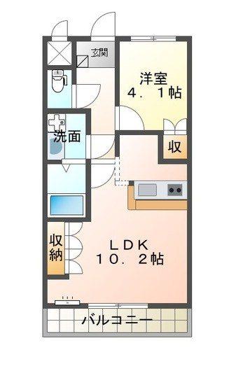 メイプル館(1LDK/1階)の間取り写真