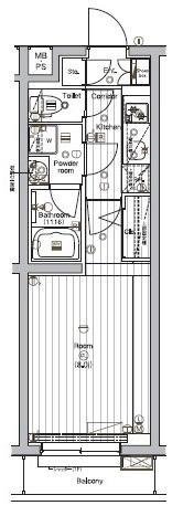  PREMIUM CUBE G 三軒茶屋(1K/2階)の間取り写真