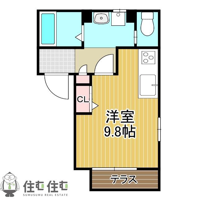 ラグーン前山(ワンルーム/1階)の間取り写真