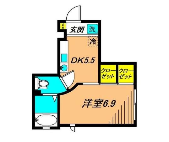 CORTLE NAKANOBU(1DK/1階)の間取り写真
