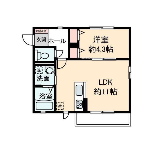 エスペランサ(1LDK/2階)の間取り写真