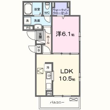 SUNLIT 三木(1LDK/3階)の間取り写真